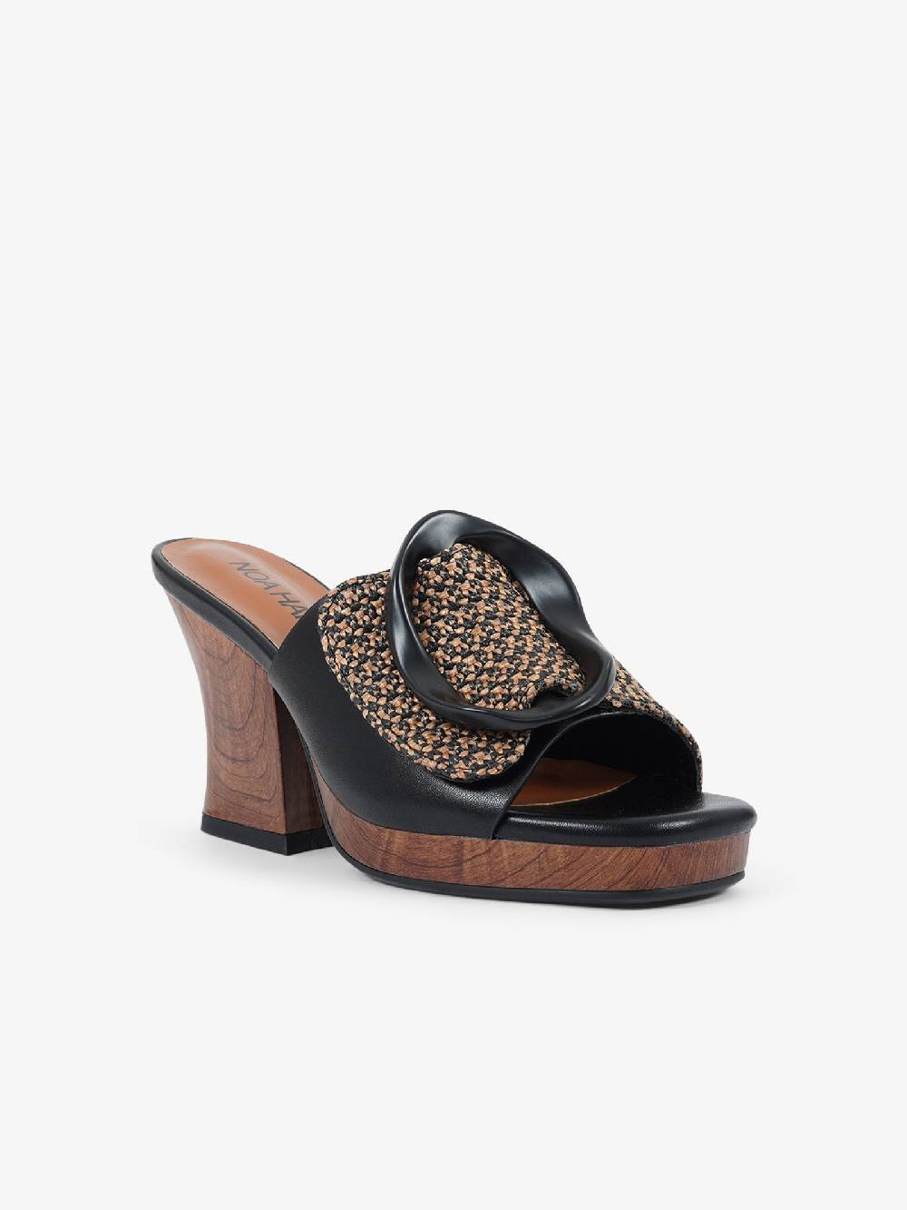 NOA HARMON Sandali Con Tacco Terra 9660 Donna Rafia Nero