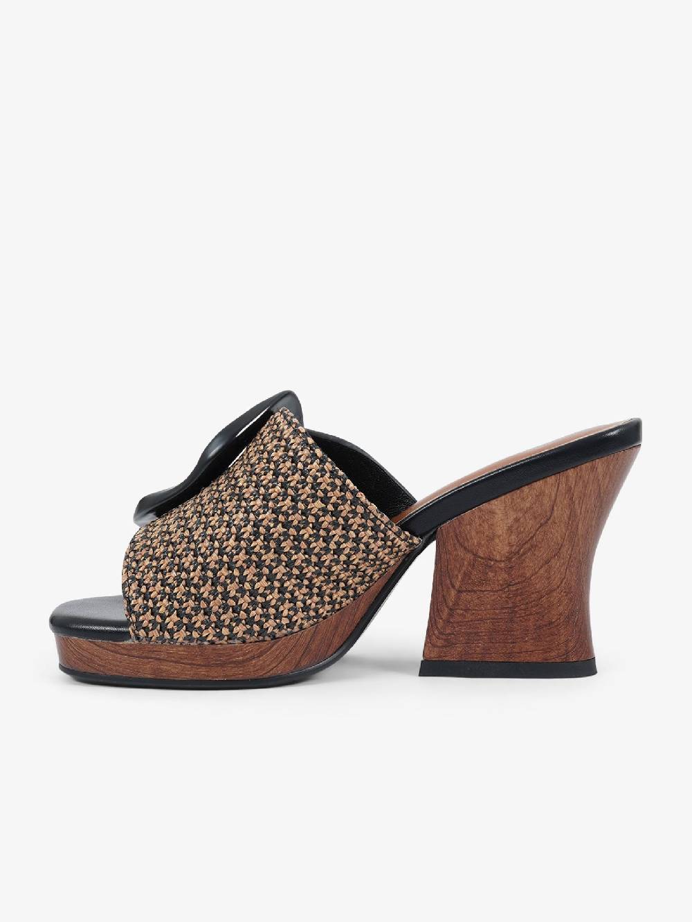 NOA HARMON Sandali Con Tacco Terra 9660 Donna Rafia Nero