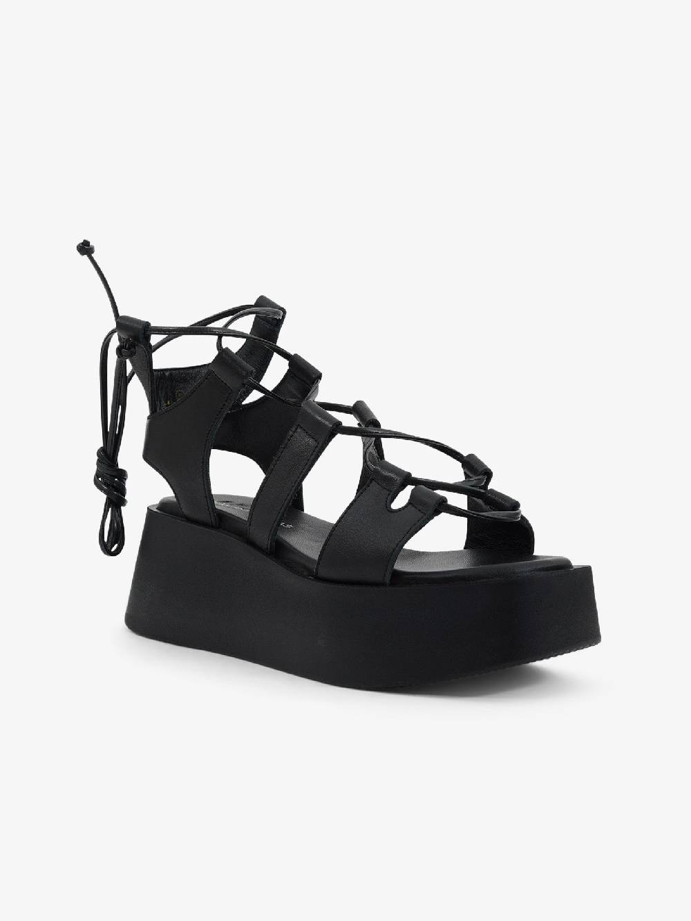 EXE' Sandali Con Zeppa 536 TAORMINA Donna Pelle Nero