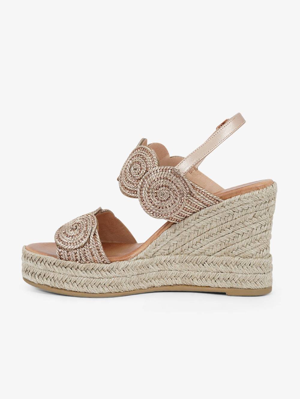 EXE' Sandali Con Zeppa 952 BALI 6-1 Donna Rafia Rosa