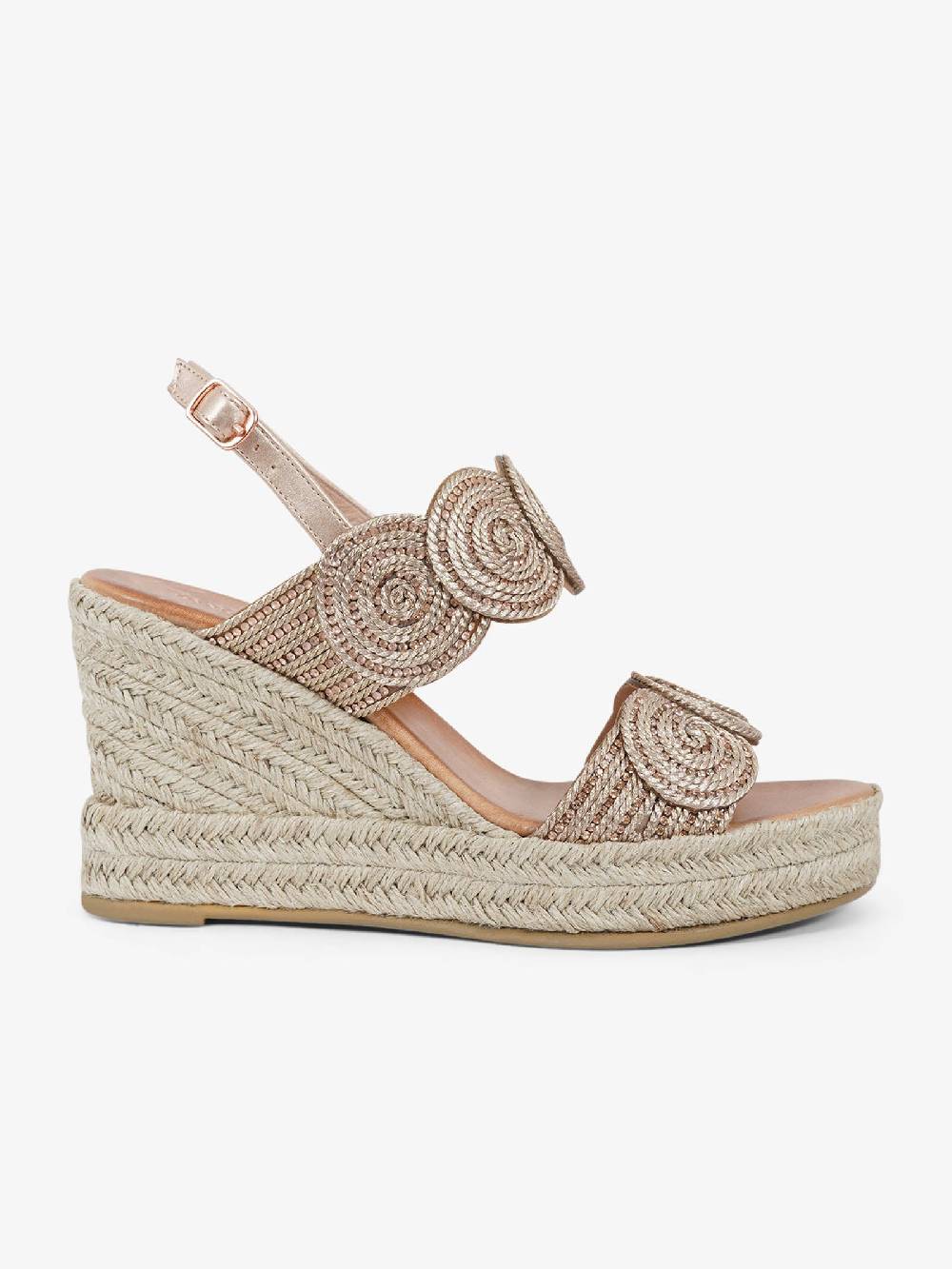 EXE' Sandali con zeppa 952 BALI 6-1 donna rafia rosa