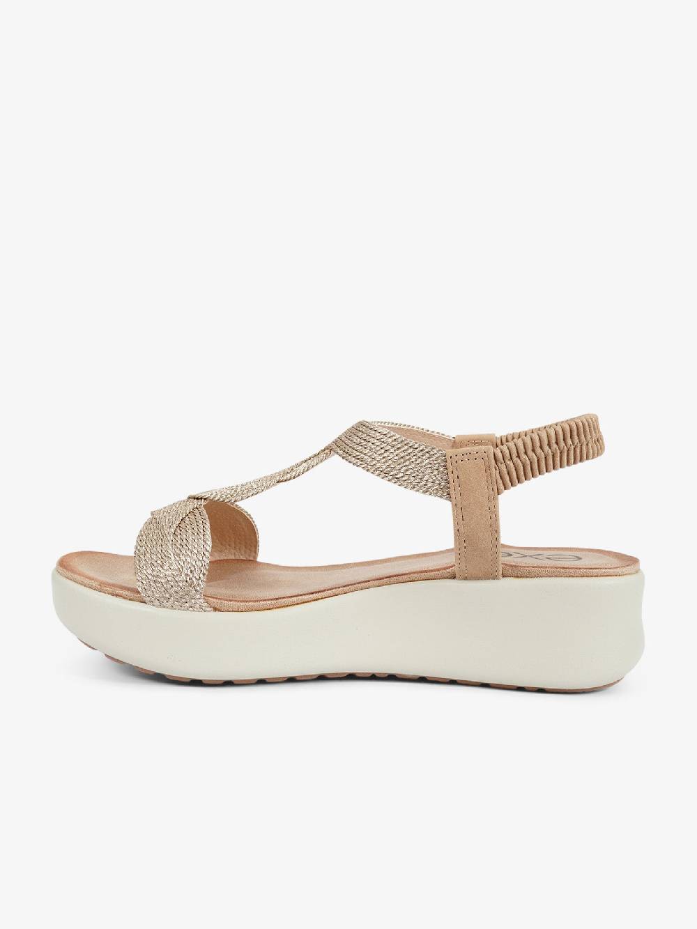 EXE' Sandali Con Zeppa Con Strass BZX23170 Donna Oro