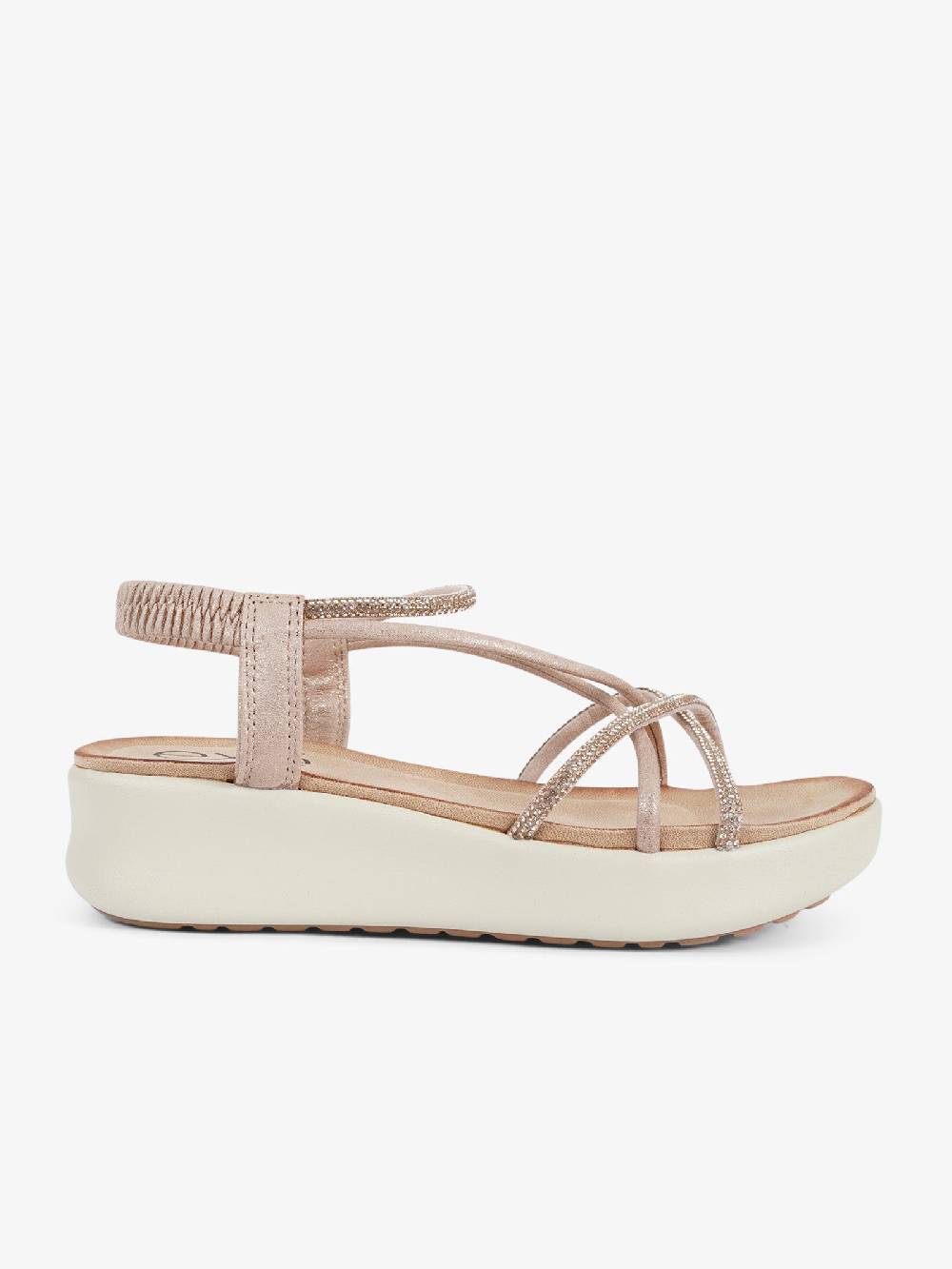 EXE' Sandali con zeppa con strass BZX33170 donna oro