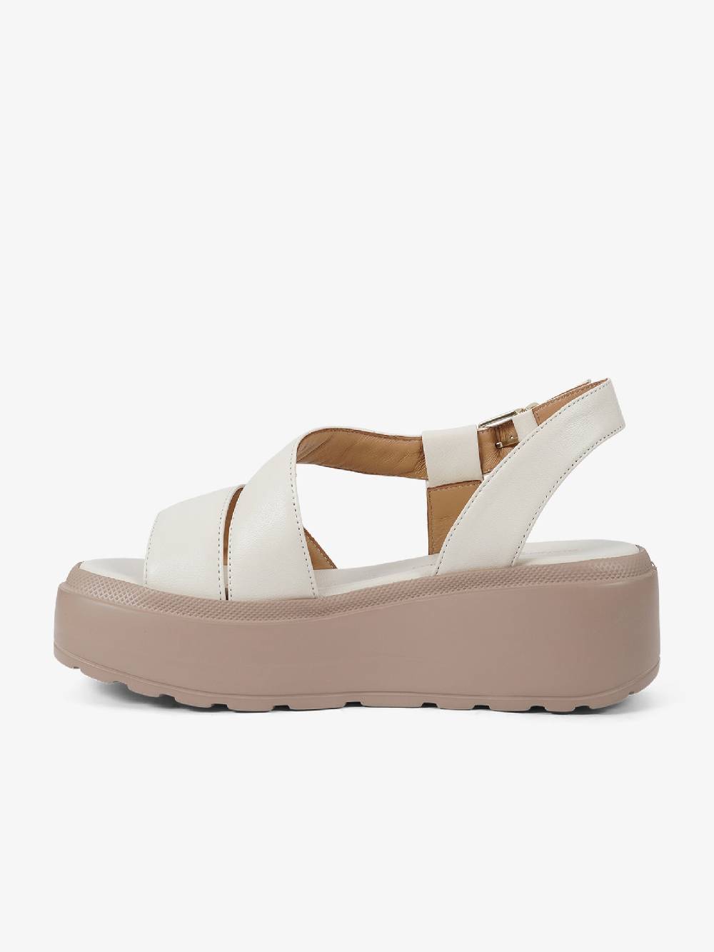 SORELLI Sandali Con Zeppa Fly 2108/FLY Donna Pelle Panna