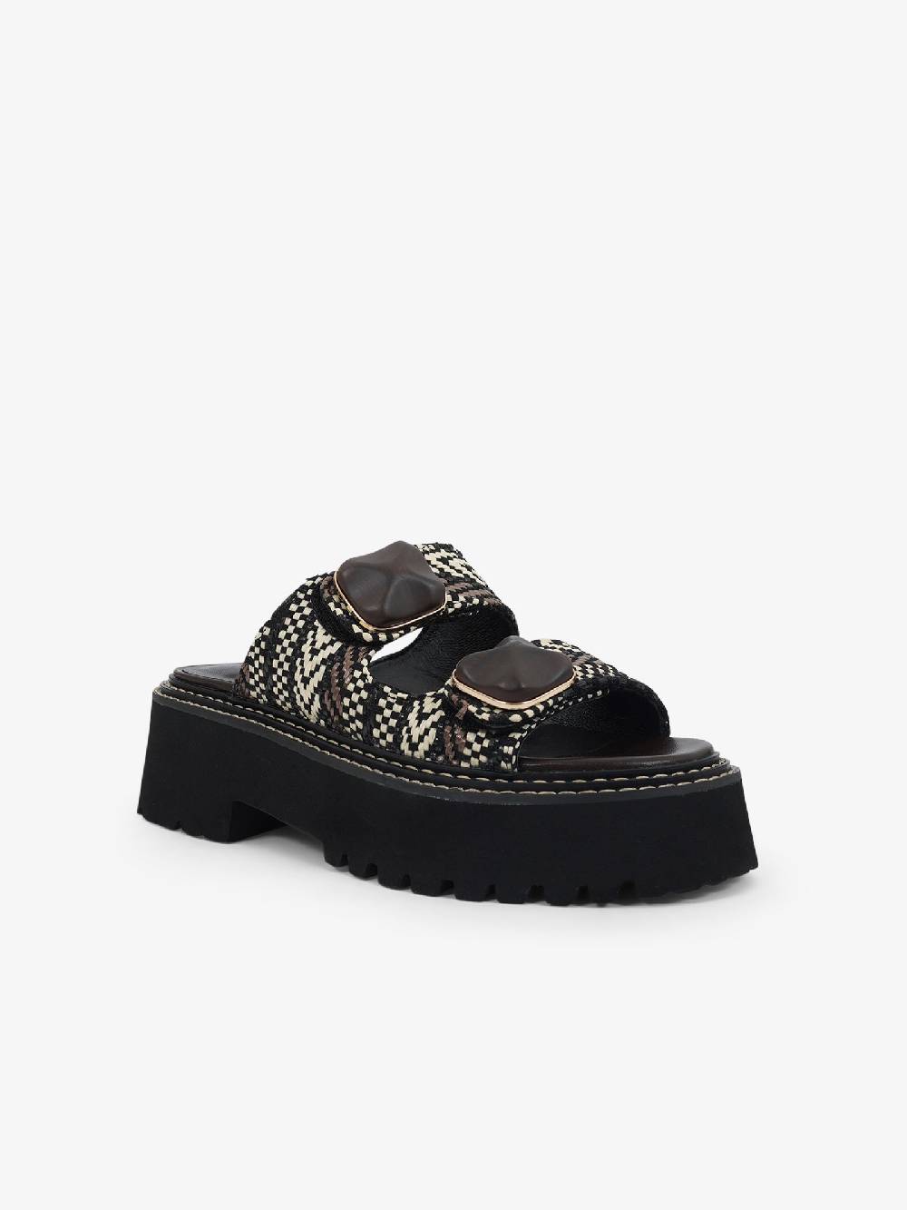 NOA HARMON Sandali Con Zeppa HEAVEN 9684 Donna Rafia Marrone