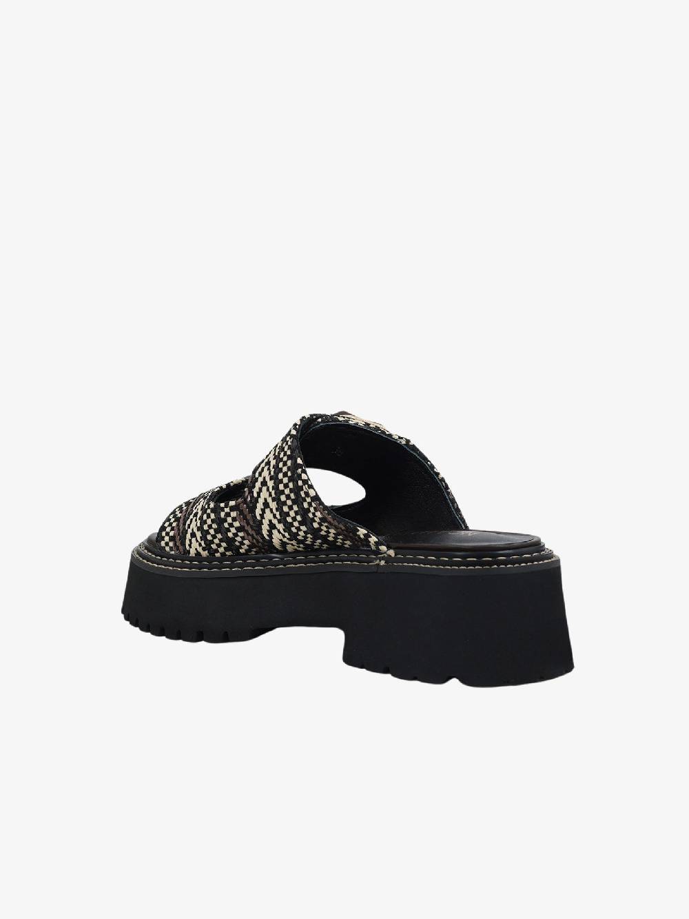 NOA HARMON Sandali Con Zeppa HEAVEN 9684 Donna Rafia Marrone