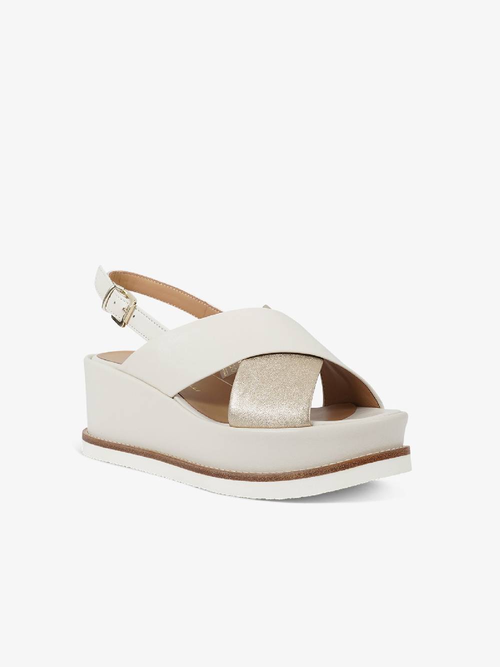 SORELLI Sandali Con Zeppa Jil 2153/JIL/XLG Donna Pelle Panna