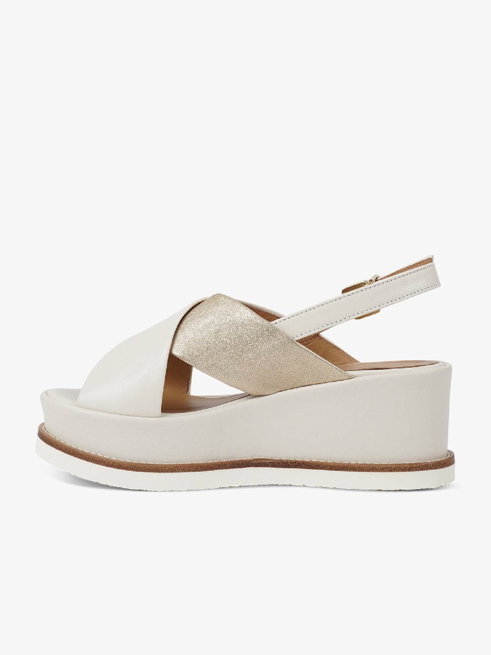 SORELLI Sandali Con Zeppa Jil 2153/JIL/XLG Donna Pelle Panna