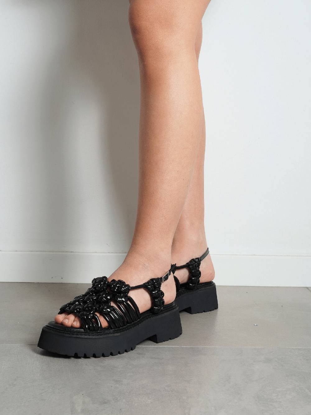 NOA HARMON Sandali Con Zeppa Ophelia 9704 Donna Pelle Nero