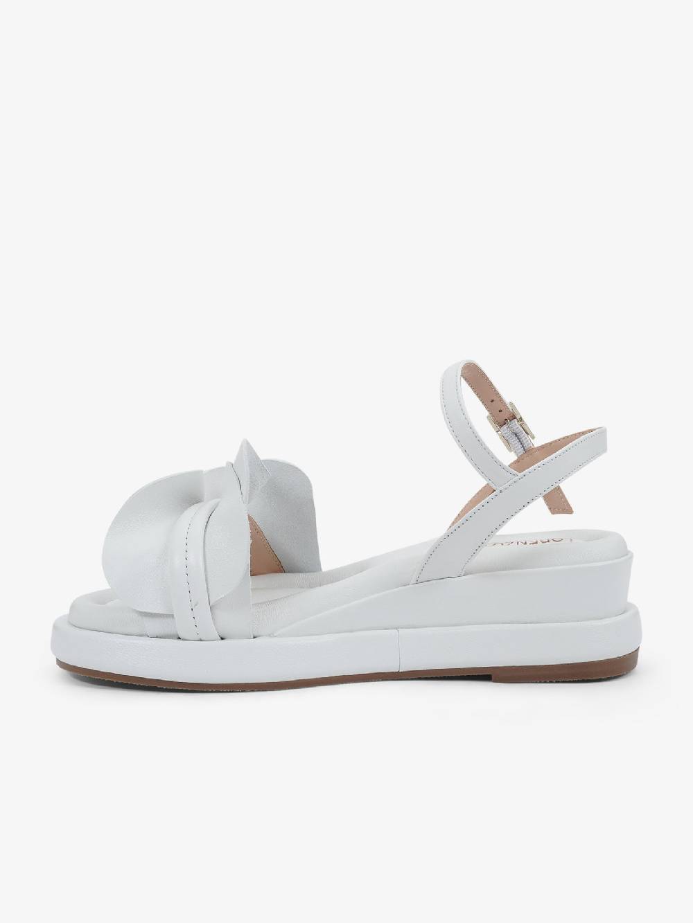 LORENZO MARI Sandali Con Zeppa PETUNIA 01 Donna Pelle Bianco