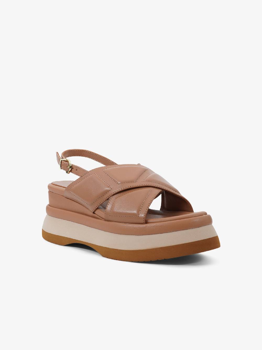 JEANNOT Sandali Con Zeppa RJ603 Donna Pelle Marrone