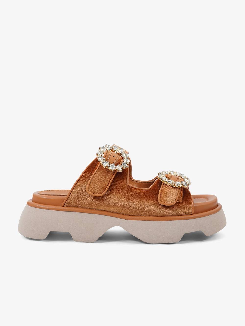 JEANNOT Sandali Con Zeppa RJ645 Donna Tessuto Marrone