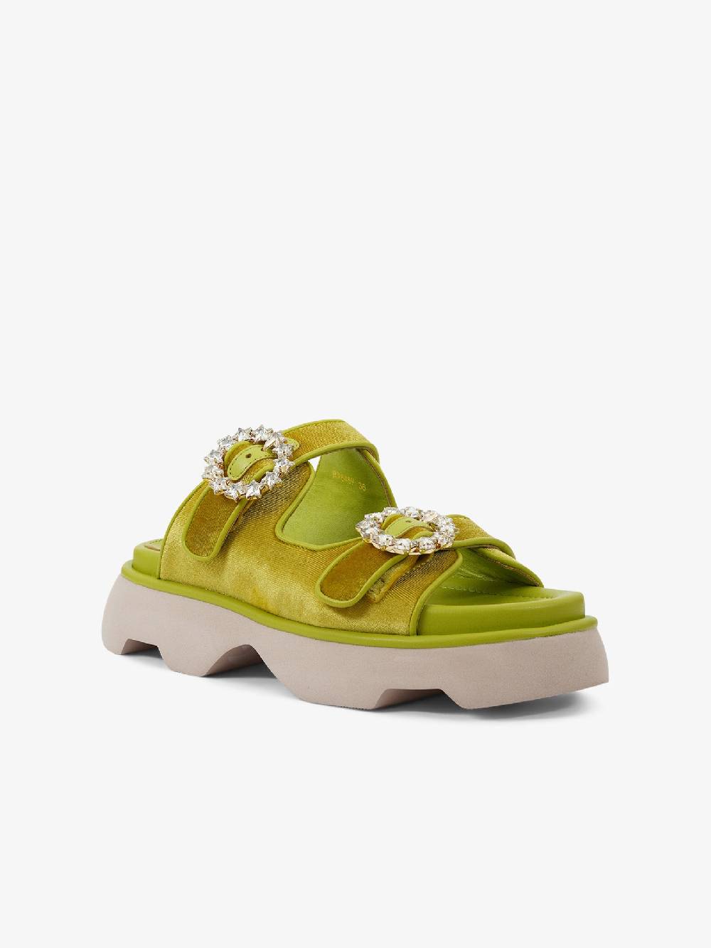 JEANNOT Sandali Con Zeppa RJ645 Donna Tessuto Verde