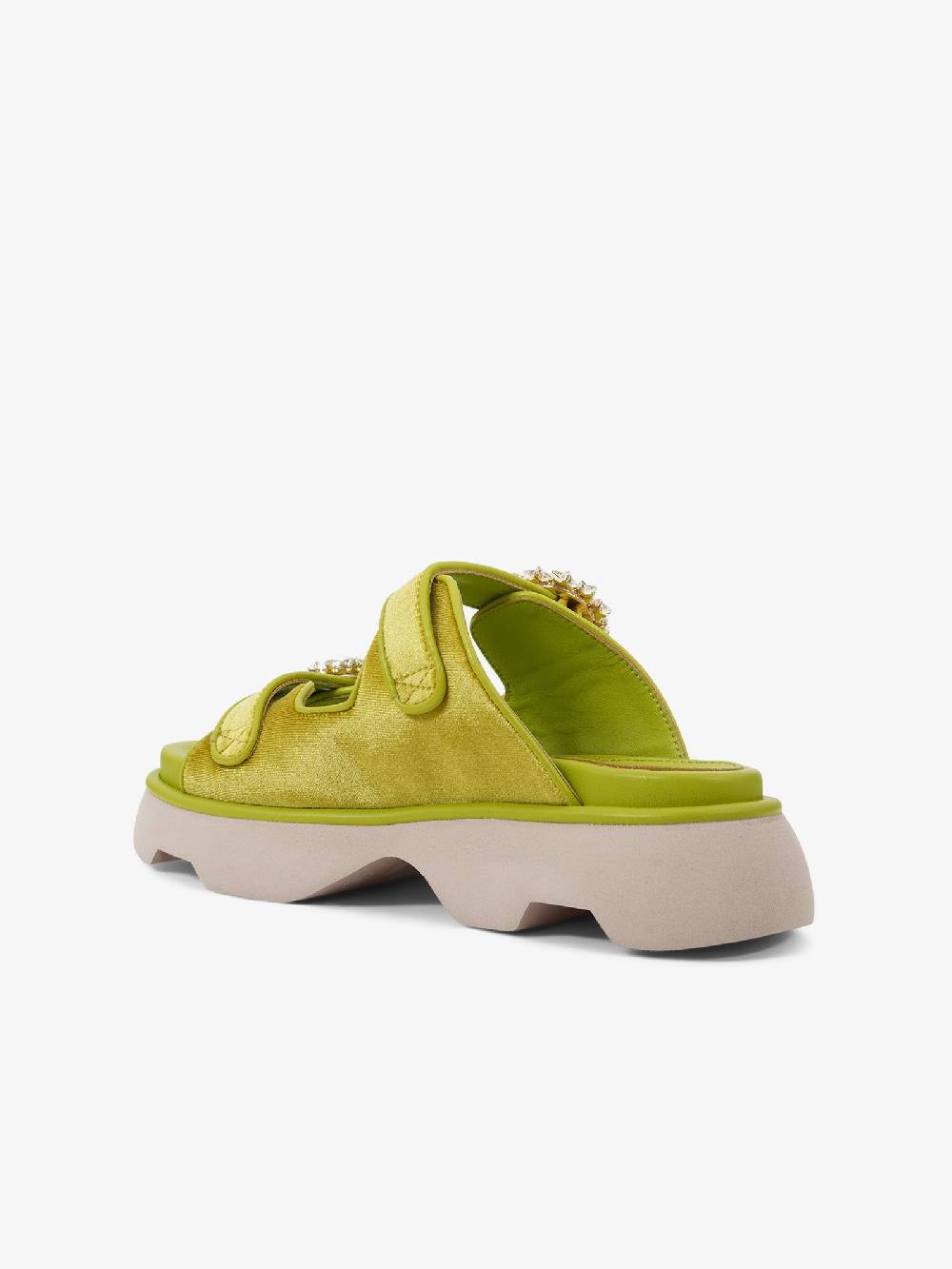 JEANNOT Sandali Con Zeppa RJ645 Donna Tessuto Verde