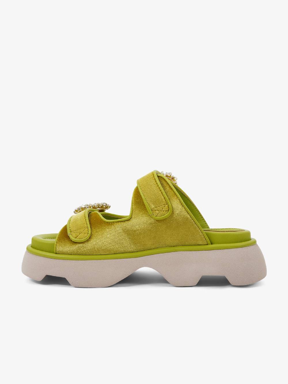 JEANNOT Sandali Con Zeppa RJ645 Donna Tessuto Verde