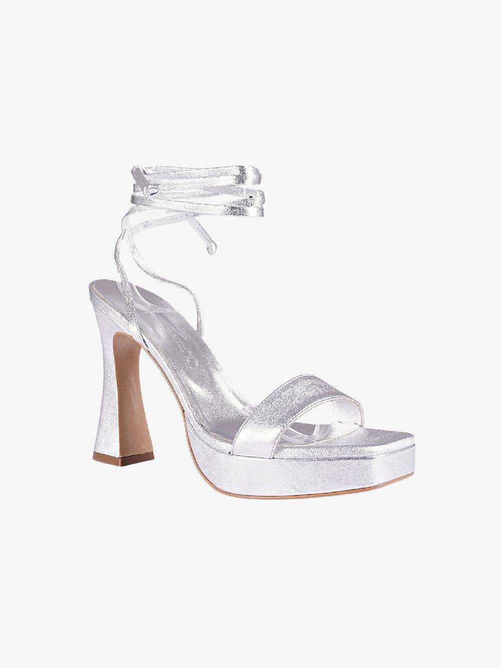 MARC ELLIS Sandali Maui Donna Argento Specchio Con Lacci