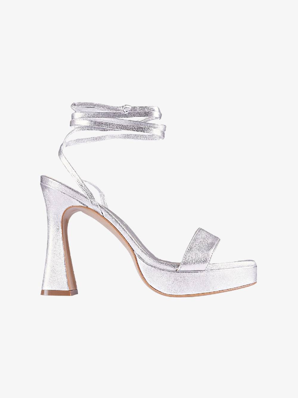 MARC ELLIS Sandali Maui donna argento specchio con lacci