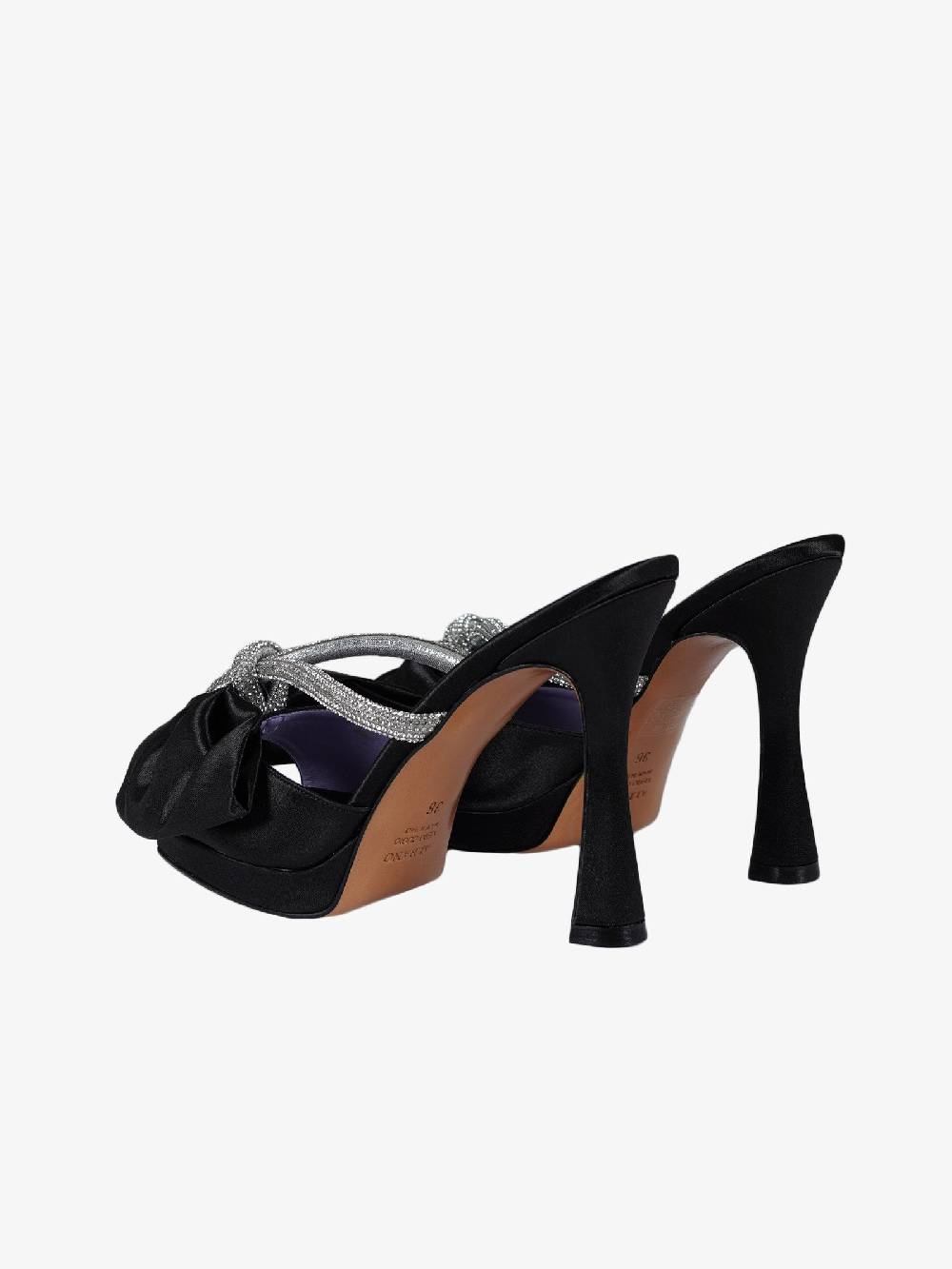 ALBANO Sandali Sabot 3271 Raso Nero Donna Con Strass