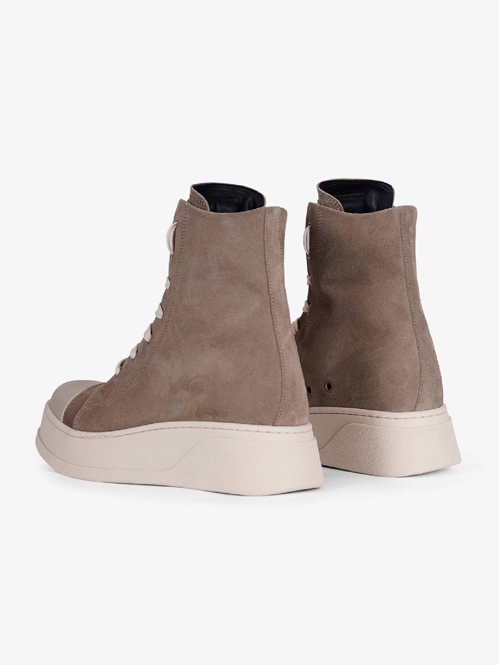 TAKAMORI Scarpe Stringate Alte Tokyo/U Uomo In Vero Camoscio Tortora