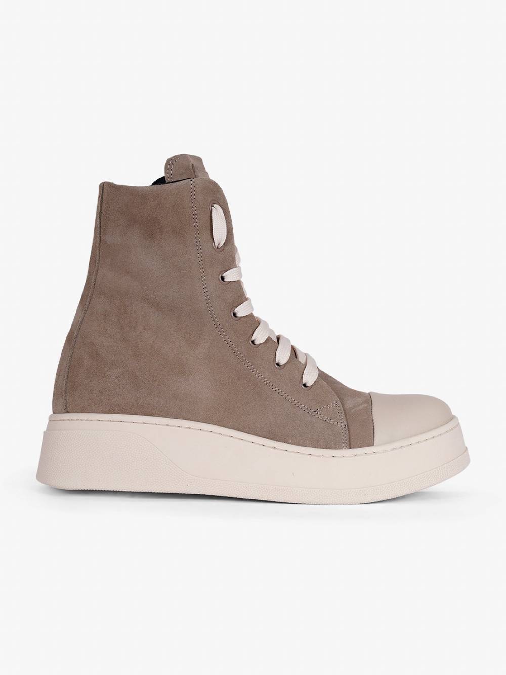 TAKAMORI Scarpe Stringate Alte Tokyo/U Uomo In Vero Camoscio Tortora