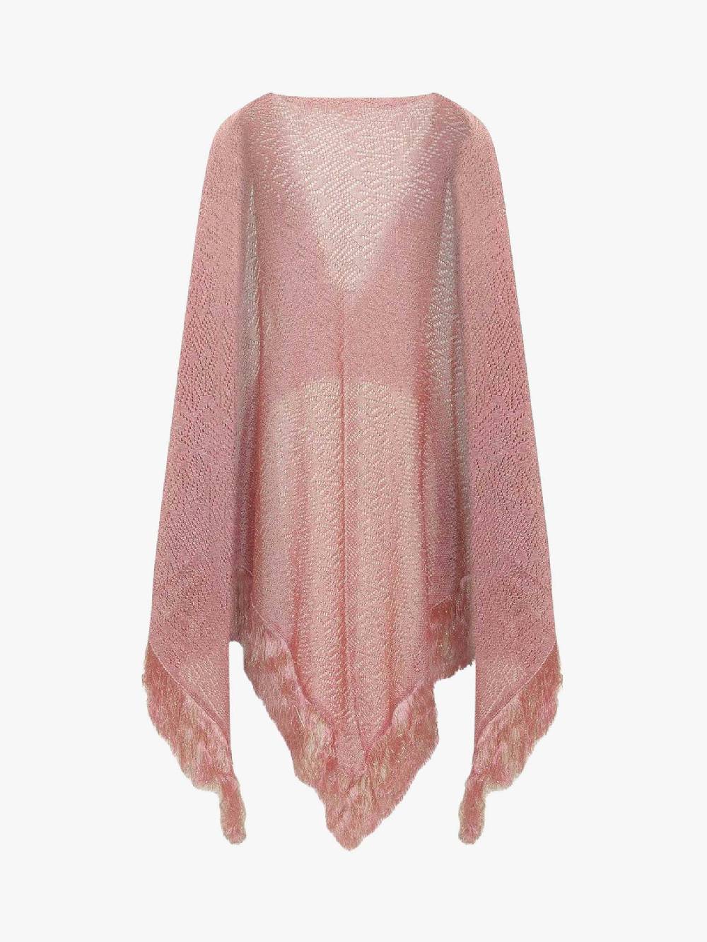 SPACE SIMONA CORSELLINI Scialle a trama bucata P24CPSLO02 donna viscosa rosa