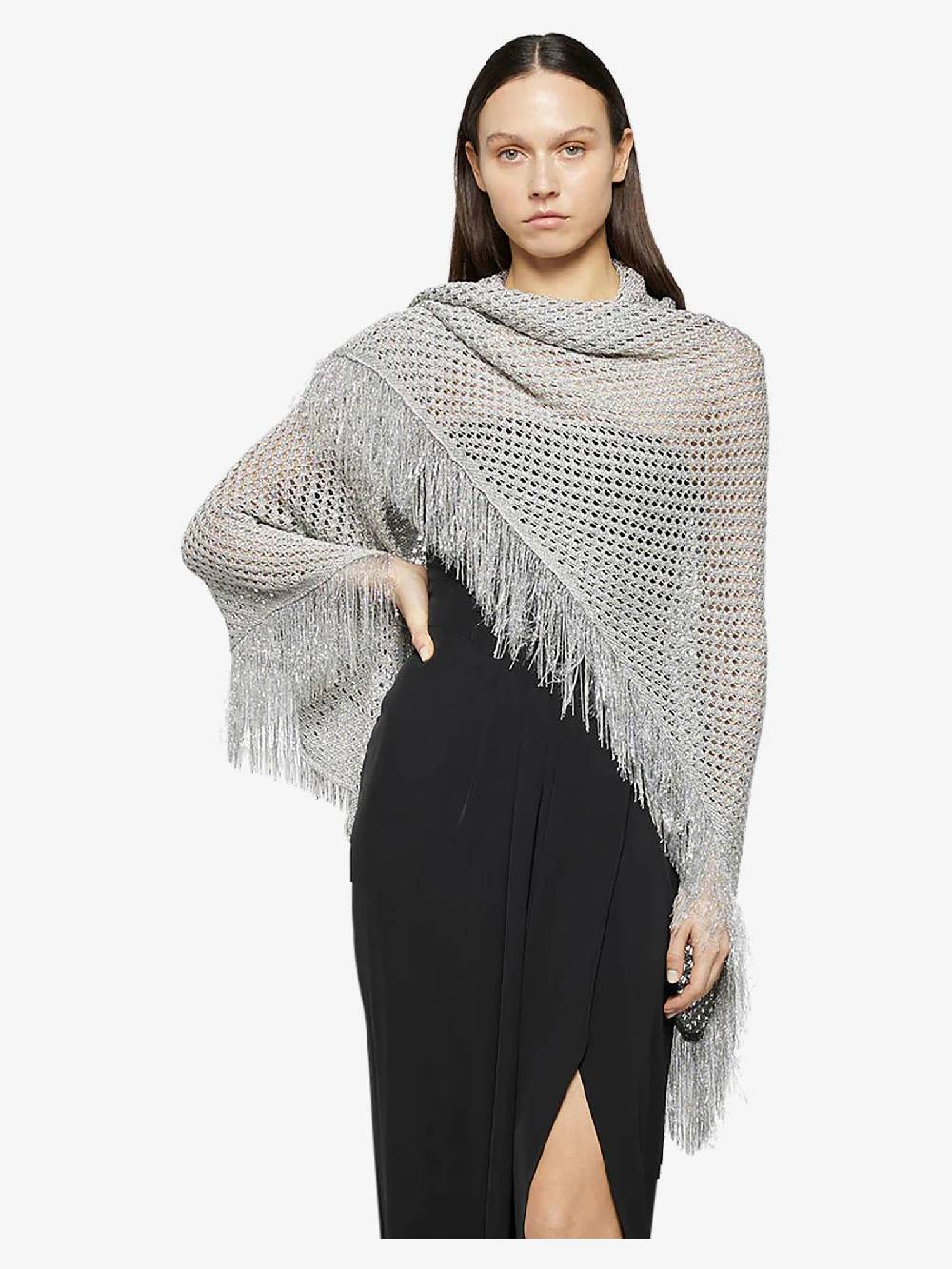 SPACE SIMONA CORSELLINI Scialle P24CPSLO03 Donna Viscosa Argento