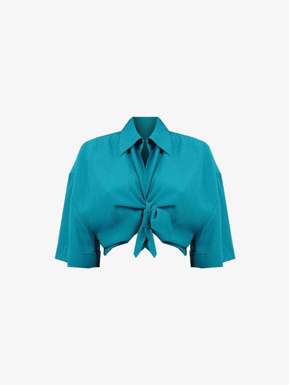 SEMICOUTURE Camicia in acetato azzurra Chelsie