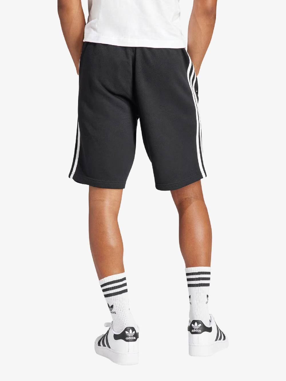 ADIDAS Shorts Adicolor 3-Stripes IU2337 Uomo In Cotone Nero/bianco