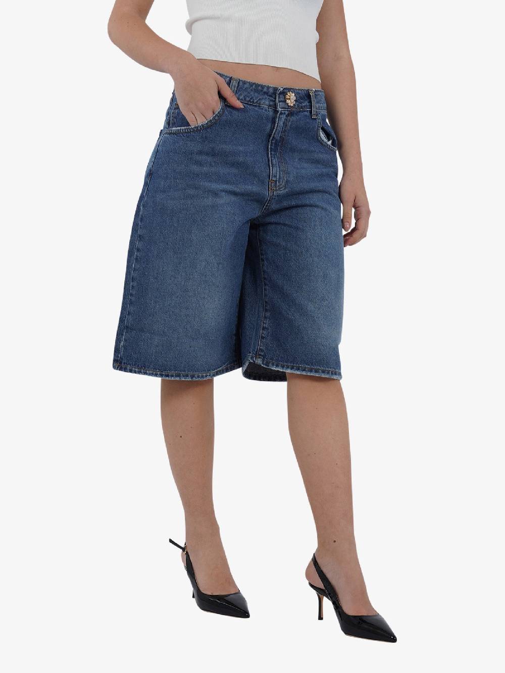 TRASH AND LUXURY Shorts Al Ginocchio TL-07SS240545 Donna Cotone Denim