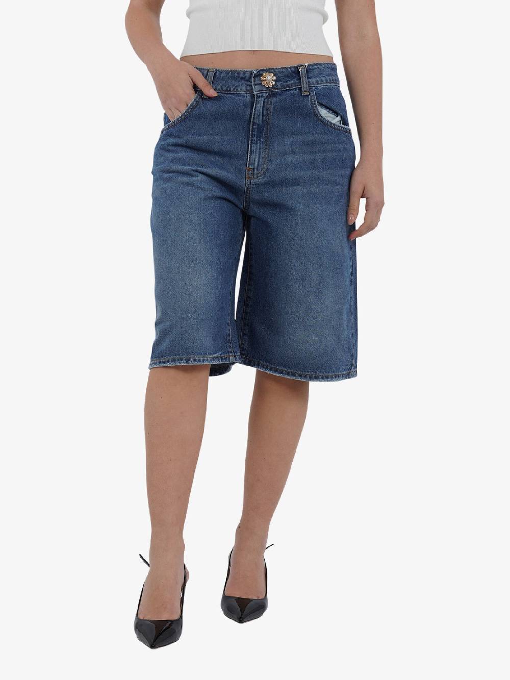 TRASH AND LUXURY Shorts al ginocchio TL-07SS240545 donna cotone denim