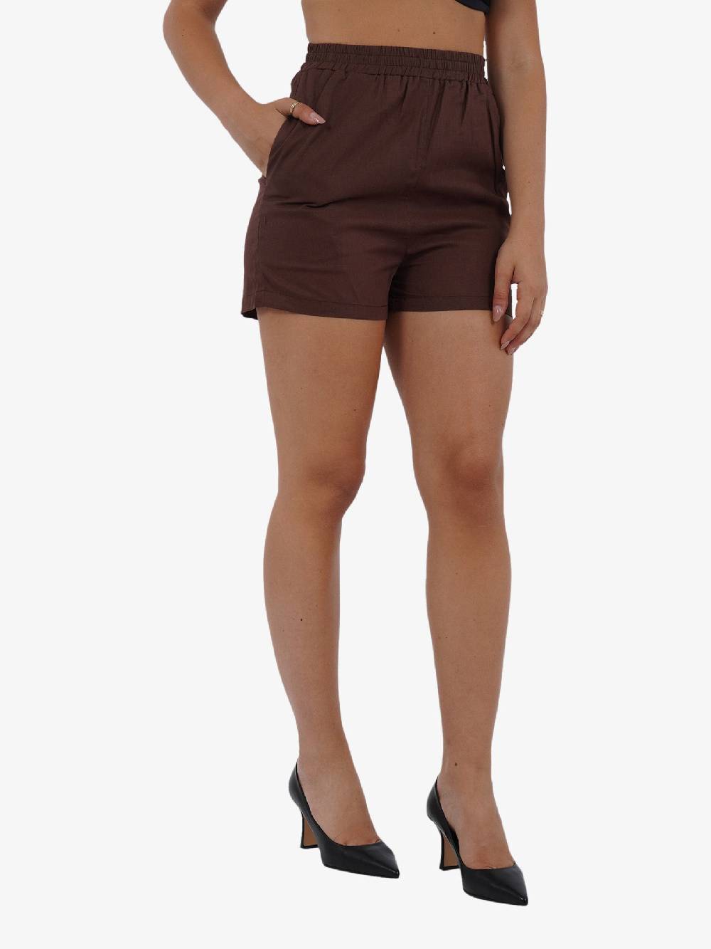GLAMOROUS Shorts Con Elastico CK7508 Donna Cotone Marrone