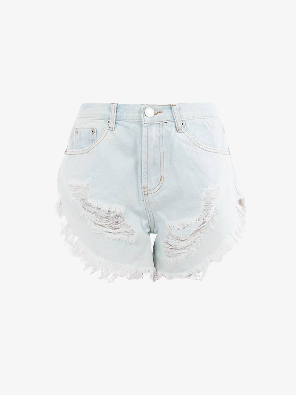 GLAMOROUS Shorts Distressed Donna In Cotone Lavaggio Chiaro