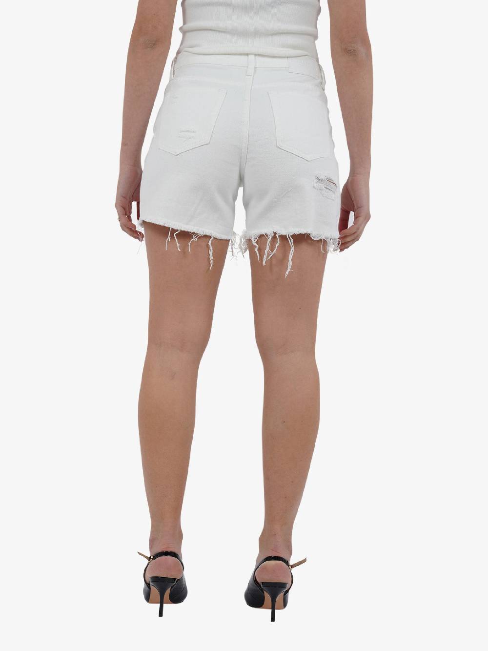 GLAMOROUS Shorts In Denim Distressed HC0229 Donna Cotone Bianco