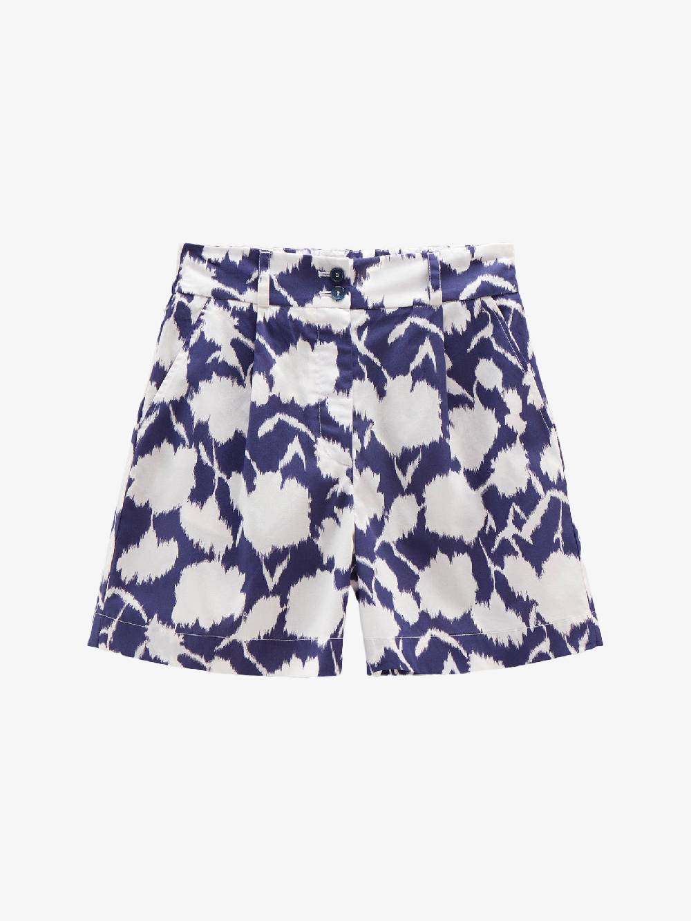 WOOLRICH Shorts Lungo Printed Poplin Donna Melton Blue