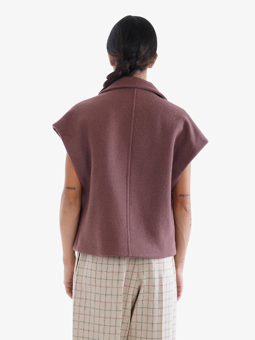 ALYSI Smanicato Imbottito Traditional Donna In Lana Cacao