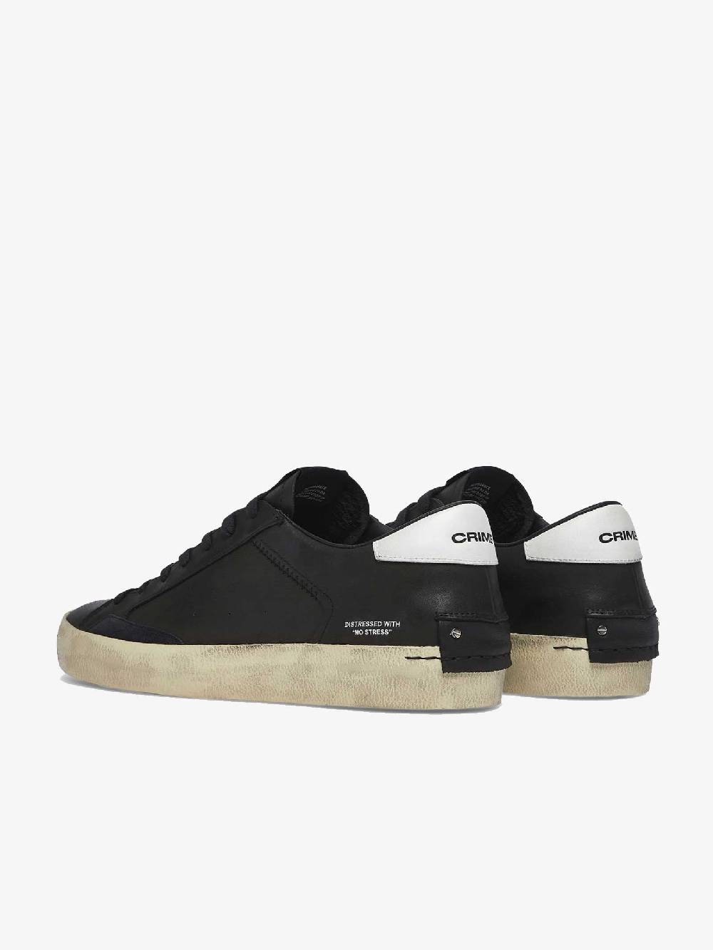 CRIME LONDON Sneaker Distressed Jet Uomo In Pelle Nero