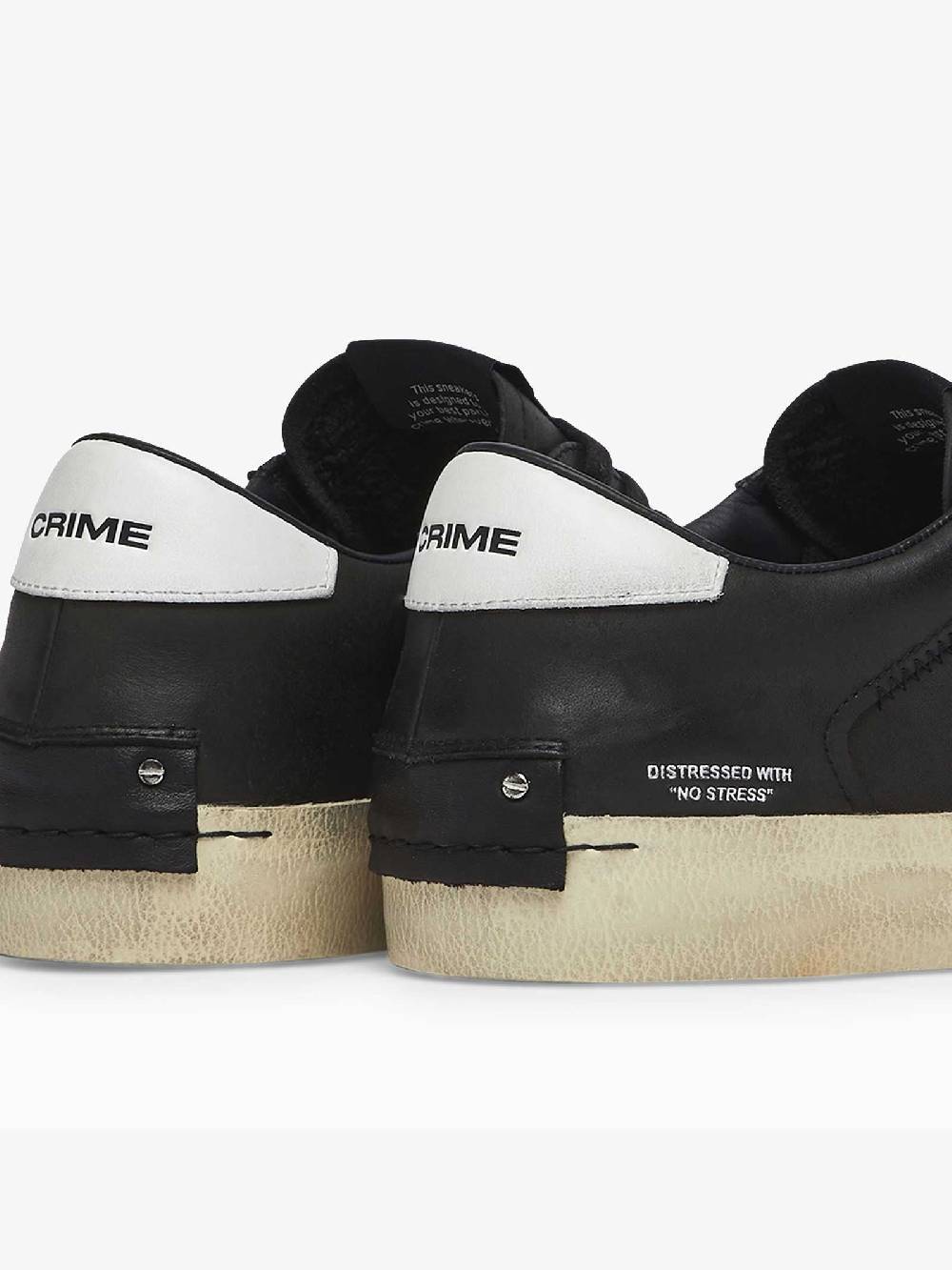 CRIME LONDON Sneaker Distressed Jet Uomo In Pelle Nero