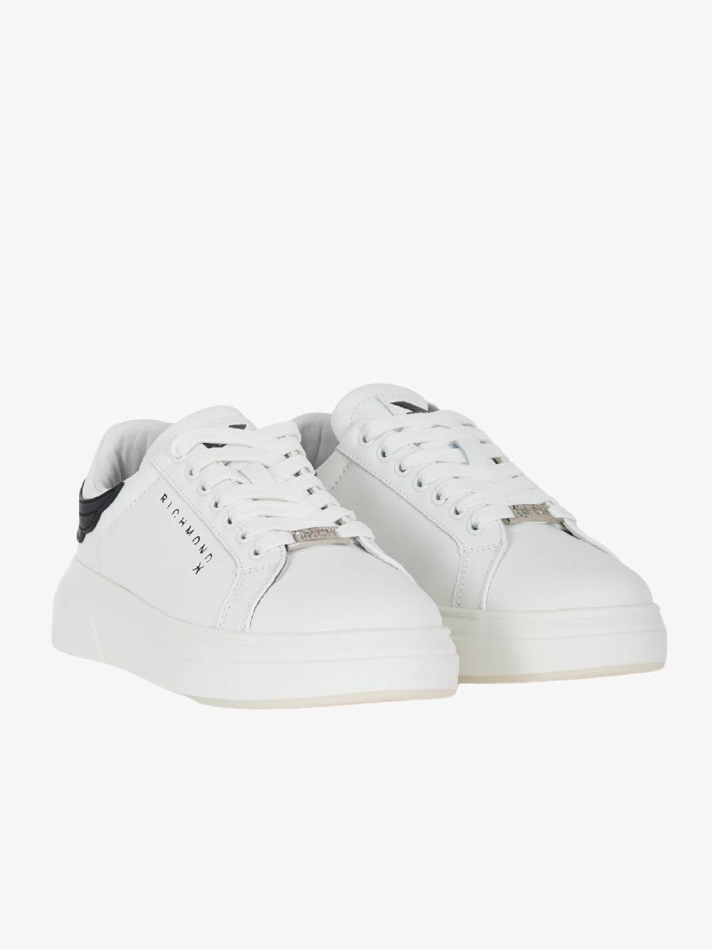 JOHN RICHMOND Sneakers Action 20007/CPA Uomo In Pelle Bianco/nero