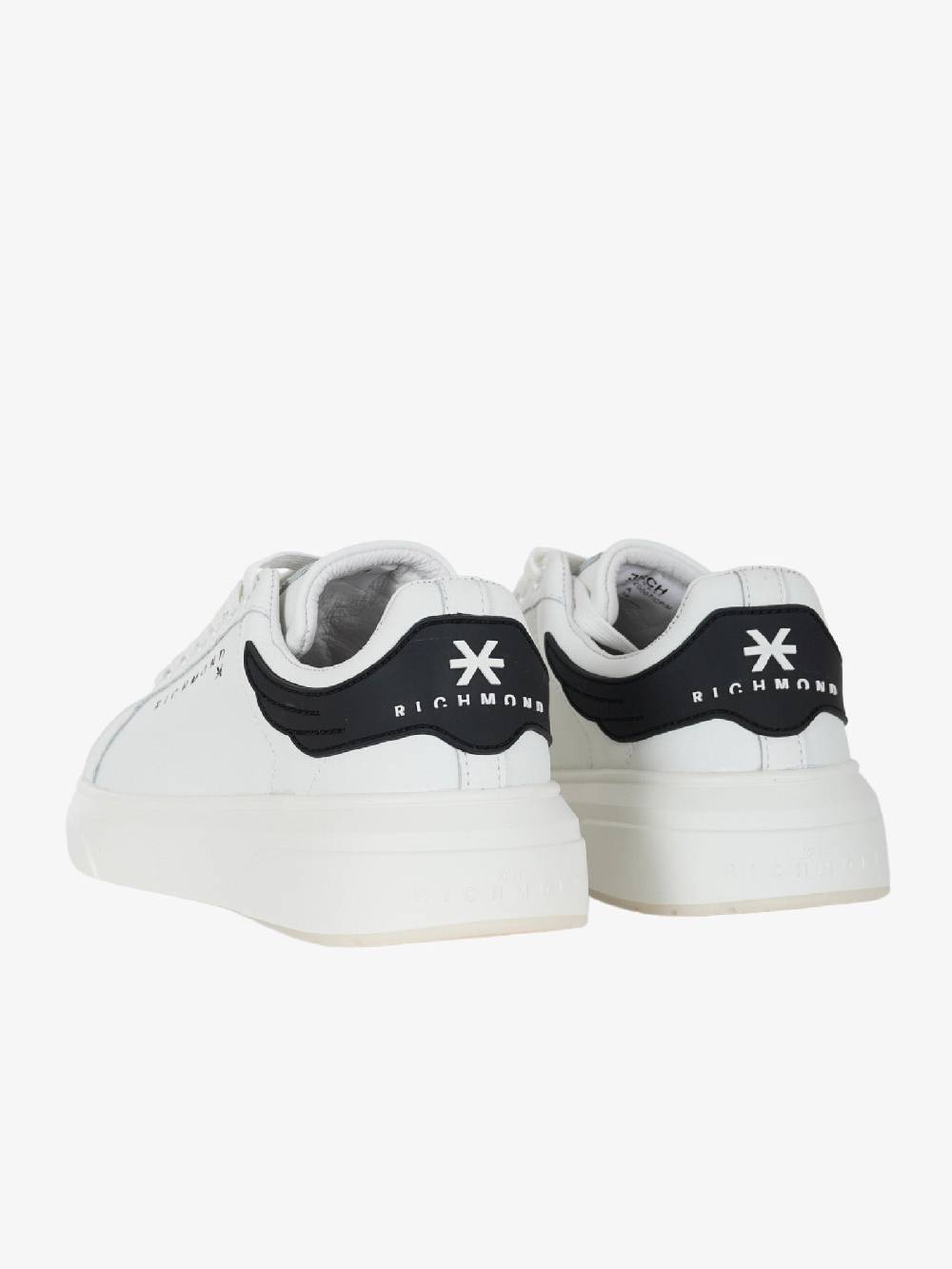 JOHN RICHMOND Sneakers Action 20007/CPA Uomo In Pelle Bianco/nero