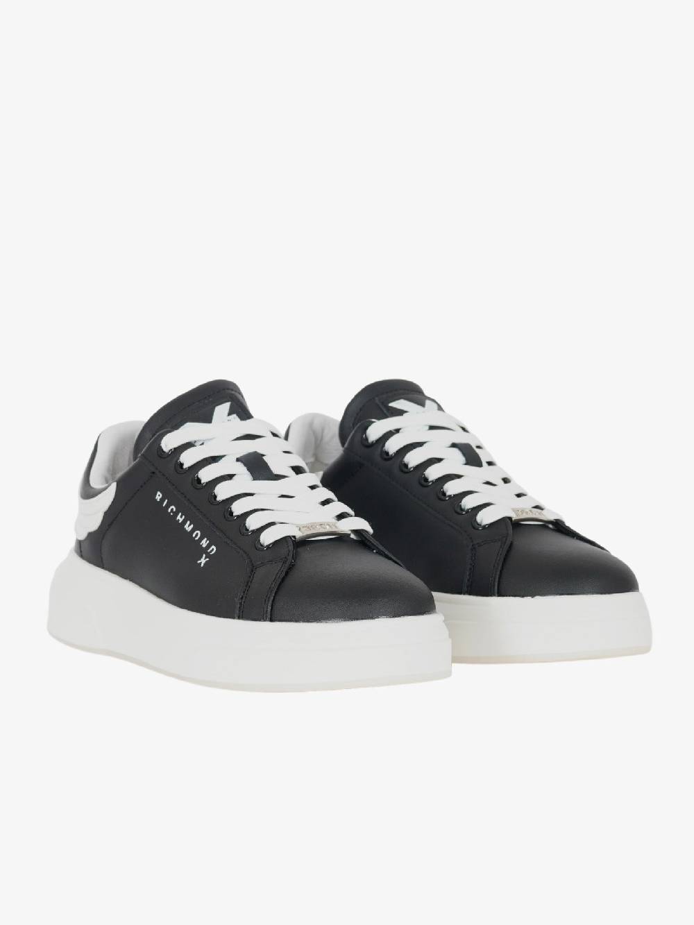 JOHN RICHMOND Sneakers Action 20007/CPA Uomo In Pelle Nero/bianco