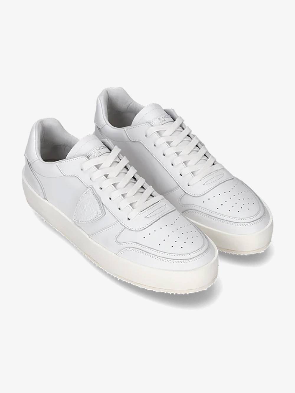 PHILIPPE MODEL Sneakers Bassa Nice VNLU Uomo In Pelle Bianco