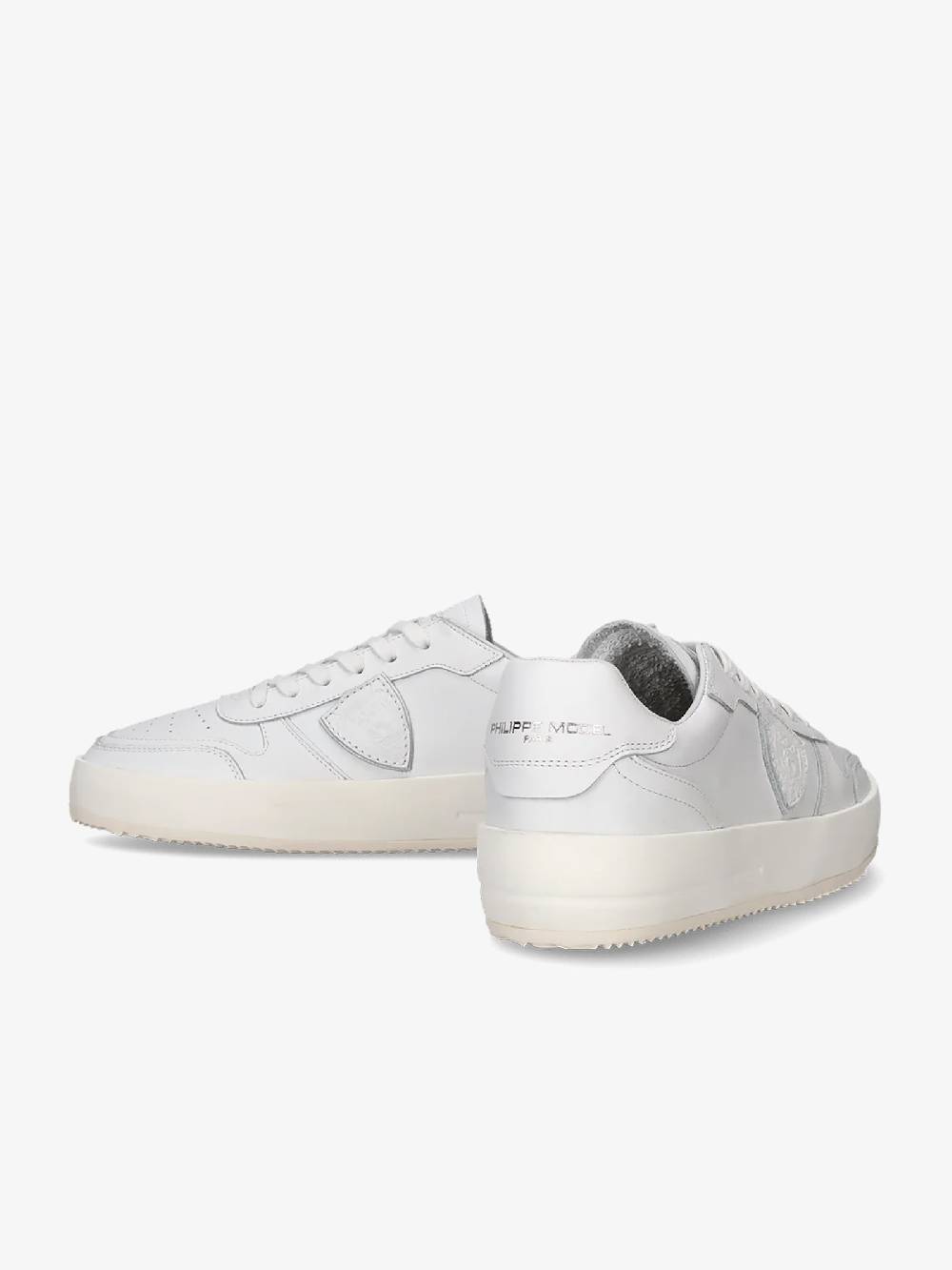 PHILIPPE MODEL Sneakers Bassa Nice VNLU Uomo In Pelle Bianco