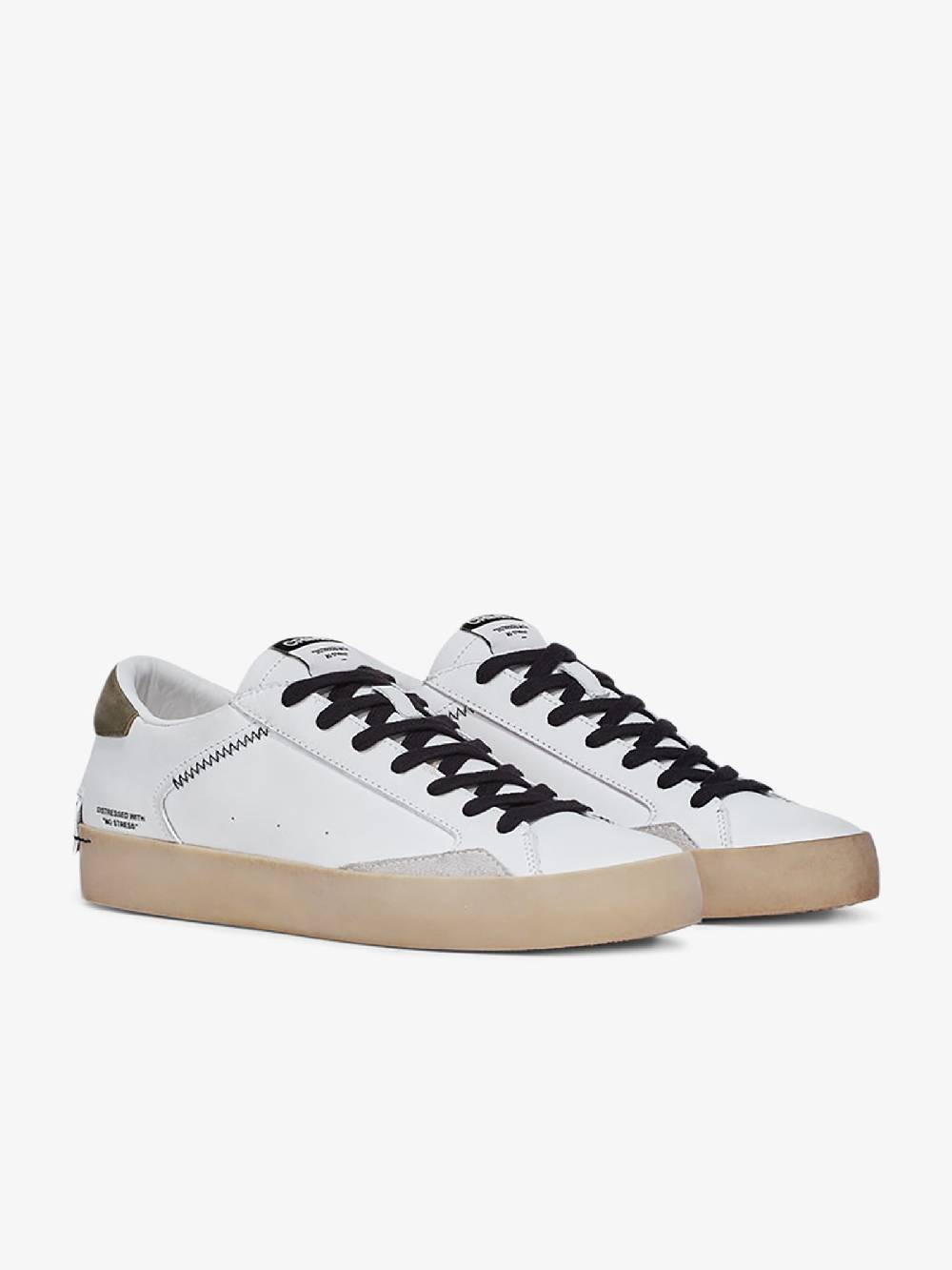 CRIME LONDON Sneakers Distressed 16008PP5 Uomo Pelle Bianco