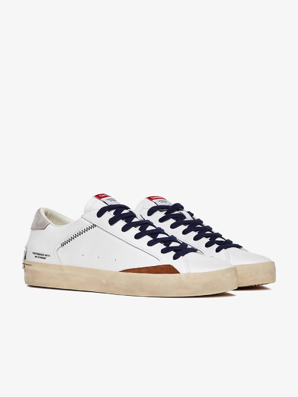 CRIME LONDON Sneakers Distressed 17002PP6 Uomo In Pelle Bianco