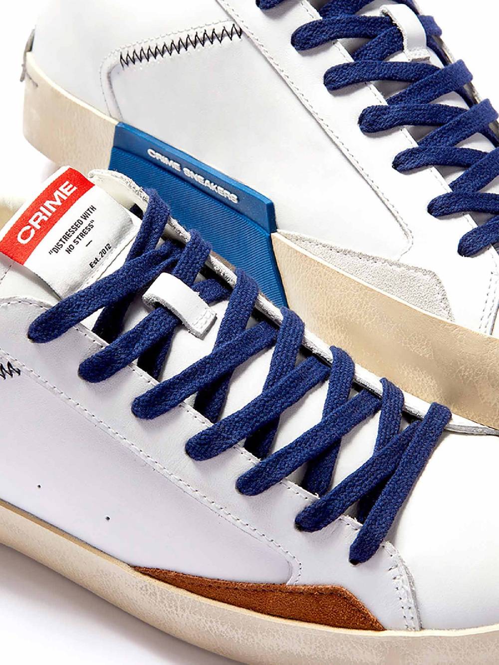 CRIME LONDON Sneakers Distressed 17002PP6 Uomo In Pelle Bianco