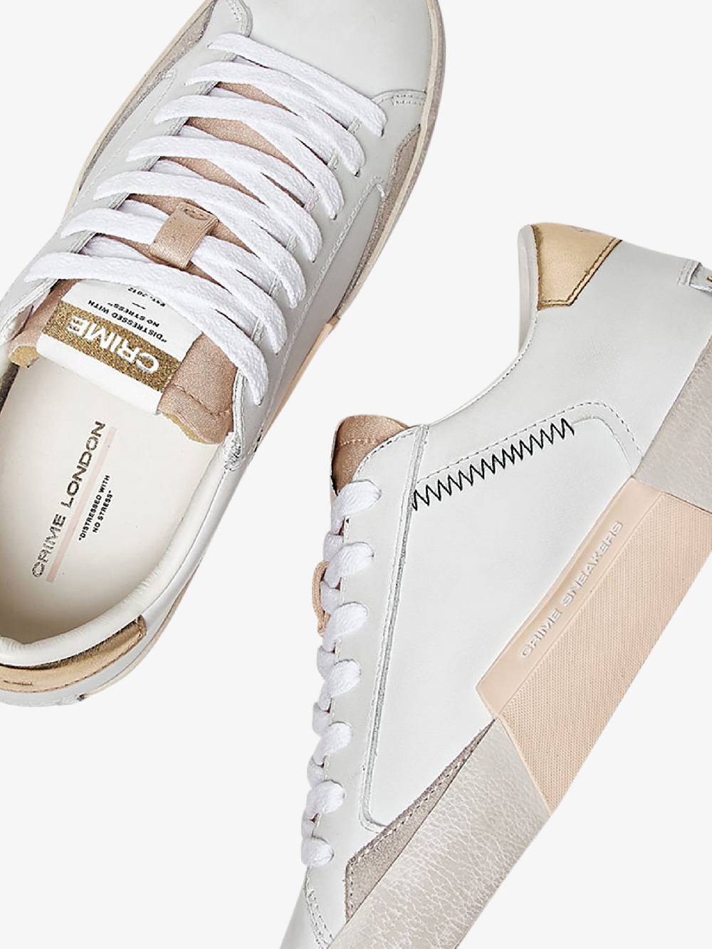 CRIME LONDON Sneakers Distressed 27006PP6 Donna Pelle Bianco