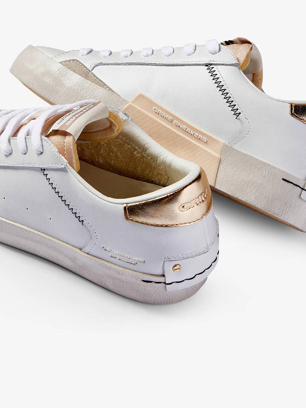 CRIME LONDON Sneakers Distressed 27006PP6 Donna Pelle Bianco