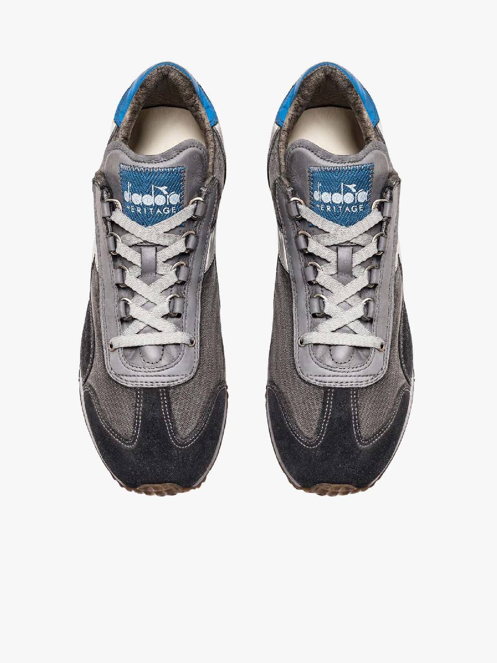 DIADORA Sneakers EQUIPE H DIRTY STONE WASH EVO 201.174736_ Uomo Pelle Grigio