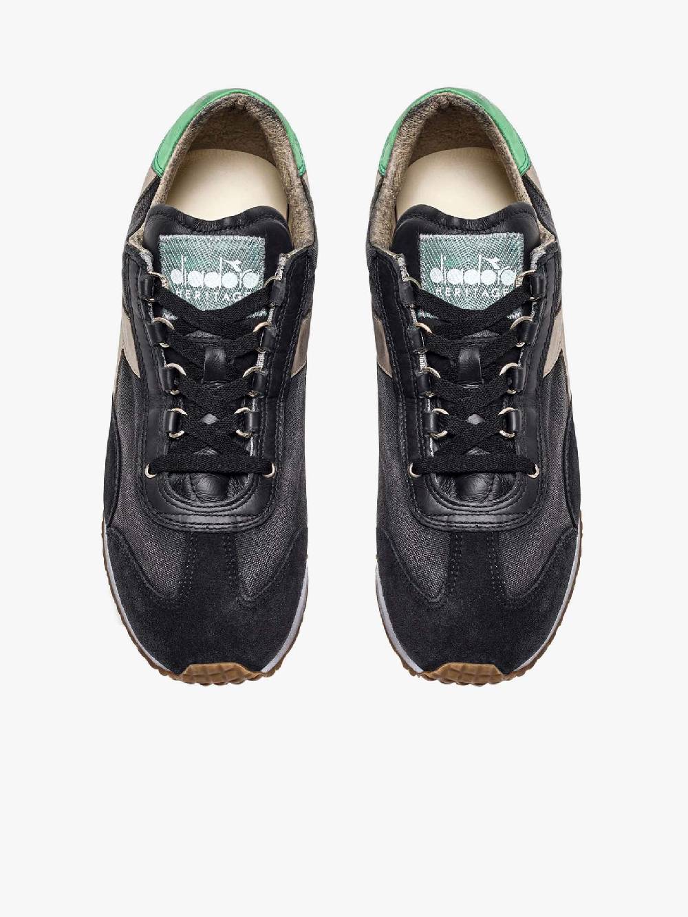 DIADORA Sneakers EQUIPE H DIRTY STONE WASH EVO 201.174736_ Uomo Pelle Nero