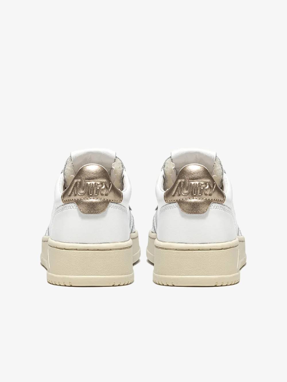 AUTRY Sneakers Medalist Low Donna In Pelle Bianco/oro
